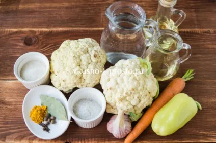 Маринована цвітна капуста по-корейськи (кольорова) Маринована цвітна капуста по-корейськи