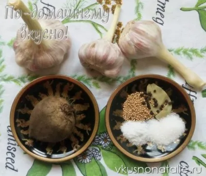 Маринований часник з буряком (маринованого молодого часнику) Маринований часник з буряком