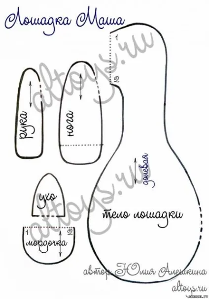 Майстер клас - шиємо тильду конячку - з викрійкою (майстер) Майстер клас - шиємо тильду конячку - з викрійкою