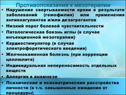 Мезотерапія для схуднення відгуки, протипоказання, результати (відгуки) Мезотерапія для схуднення відгуки, протипоказання, результати