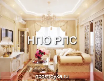 Натяжна стеля в класичному стилі (люстри Перехід рівня) Натяжна стеля в класичному стилі