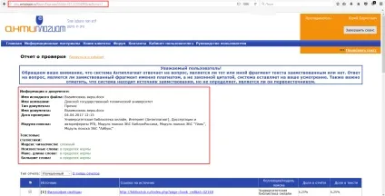 Звіт - довідка - про перевірку в системі антиплагіат (вуз, ру) (антиплагіат звіт про перевірку) Звіт - довідка - про перевірку в системі антиплагіат (вуз, ру)