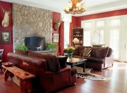 Оздоблення стін штучним каменем у вітальні фото (стіни) Оздоблення стін штучним каменем у вітальні фото