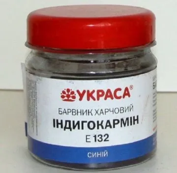 Харчовий барвник Е132 (індигокармін) шкідлива добавка (Е132) Харчовий барвник Е132 (індигокармін) шкідлива добавка