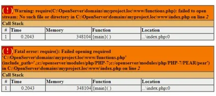 Підключення файлів в php include і require