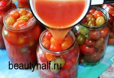 Помідори в томатному соусі на зиму прекрасна половина