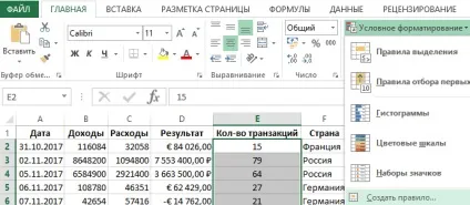 Перетворення числа в формат грошових одиниць за умовою ( «Створення правила форматування») Перетворення числа в формат грошових одиниць за умовою