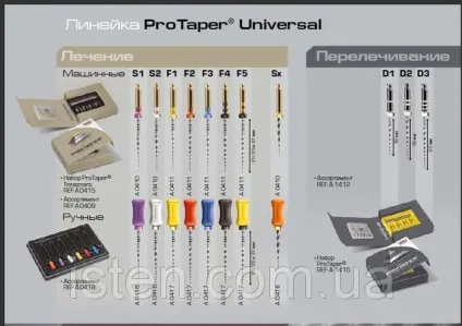 Протейпери універсал, maillefer dentsplay, 6 штук (protaper universal s2) Протейпери універсал, maillefer dentsplay, 6 штук