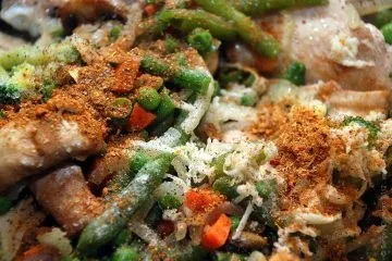 Рагу з куркою, печерицями, овочами і зеленню (овочами) Рагу з куркою, печерицями, овочами і зеленню