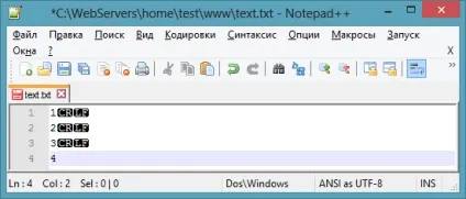 Роздільники рядків cr lr - використання спецсимволов в php