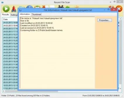 Recent files scanner