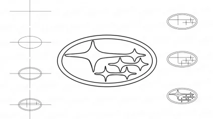 Малюємо олівцем значок машини subaru (Fuji Heavy Industries) Малюємо олівцем значок машини subaru