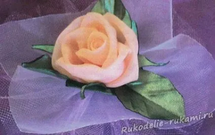 Роза з шифону своїми руками