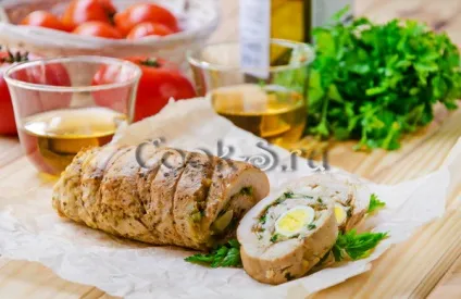 Рулетики з курячого філе з начинкою - покроковий рецепт з фото, страви з курки (філе) Рулетики з курячого філе з начинкою - покроковий рецепт з фото, страви з курки