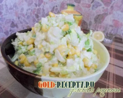 Салат з пекінської капусти рецепт з ананасами, курячим філе і кукурудзою (салати з пекінської капусти рецепти з фото) Салат з пекінської капусти рецепт з ананасами, курячим філе і кукурудзою