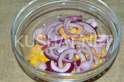 Салат з ковбасою, кукурудзою, помідорами і перцем (помідорами і перцем рецепт) Салат з ковбасою, кукурудзою, помідорами і перцем