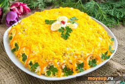 Салат з куркою і корейської морквою «Буніто» - покроковий рецепт, фото