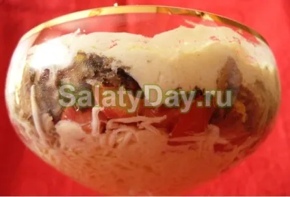 Салат коктейль з шинкою і сиром (сир шинка коктейль салат) Салат коктейль з шинкою і сиром