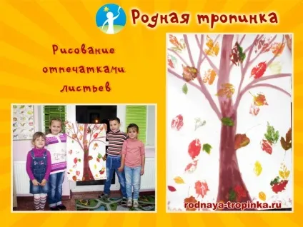 Відбитки листя на папері