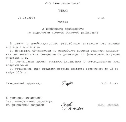 Штатний розклад