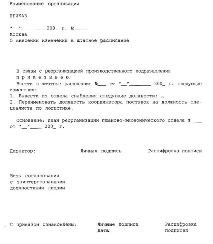 Штатний розклад