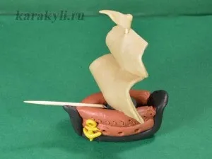 Вітрильний корабель - ліплення з пластиліну для дітей від 6 років, каракулі (дітей) Вітрильний корабель - ліплення з пластиліну для дітей від 6 років, каракулі