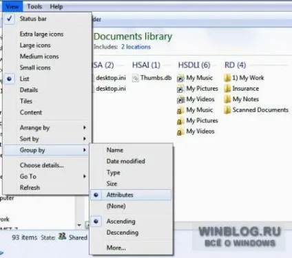 Сортування файлів в windows 7, частина друга фільтрація і угруповання (windows) Сортування файлів в windows 7, частина друга фільтрація і угруповання