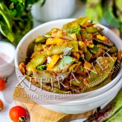 Стручкова квасоля з перцем і помідорами - кулінарні рецепти люблячої дружини (квасоля з перцем) Стручкова квасоля з перцем і помідорами - кулінарні рецепти люблячої дружини