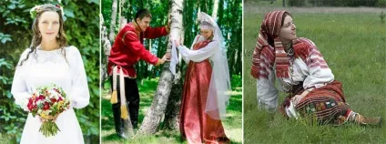 Весільні сукні в слов'янському стилі моделі і фасони давньоукраїнських нарядів з фото