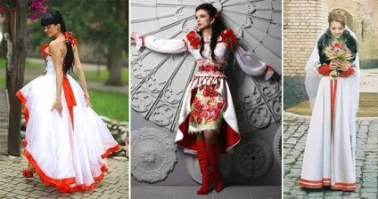 Весільні сукні в слов'янському стилі моделі і фасони давньоукраїнських нарядів з фото
