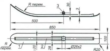 Перший і простий снігохід, моделіст-конструктор (сталева труба 20x20) Перший і простий снігохід, моделіст-конструктор