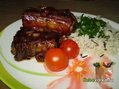 Свинячі реберця з рисом
