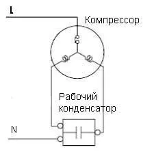 Схема підключення, підбір і розрахунок пускового конденсатора (робочий конденсатор) Схема підключення, підбір і розрахунок пускового конденсатора