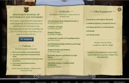 Тестова версія pottermore (новим) Тестова версія pottermore
