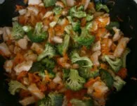 Тушкована курка з морквою і брокколі (здорове харчування) Тушкована курка з морквою і брокколі
