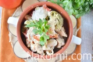 Тушкована курка з брокколі в мультиварці рецепт з фото