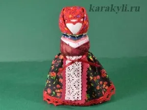 Тряпічная лялька оберіг на вдале заміжжя, каракулі (лялька) Тряпічная лялька оберіг на вдале заміжжя, каракулі