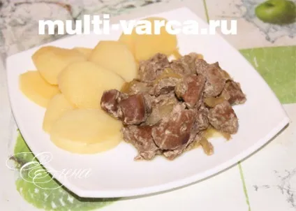 Тушкована печінка з картоплею в мультиварці (печінка) Тушкована печінка з картоплею в мультиварці