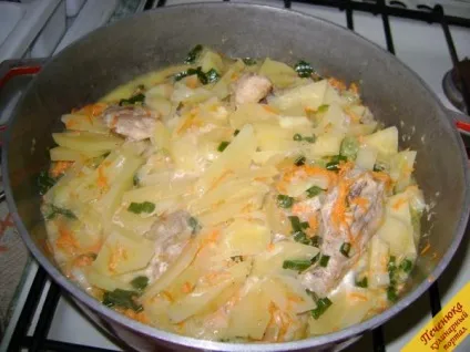 Тушкована картопля з курячим стегенцем (покроковий рецепт з фото) (пирогів) Тушкована картопля з курячим стегенцем (покроковий рецепт з фото)