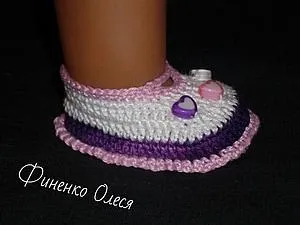 Пінетки туфельки для бебі бон - ярмарок майстрів - ручна робота, handmade (накидом стовпчика накидом) Пінетки туфельки для бебі бон - ярмарок майстрів - ручна робота, handmade
