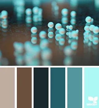 Надихаюча бірюзова палітра cyan - brown, linedot (бірюзова) Надихаюча бірюзова палітра cyan - brown, linedot