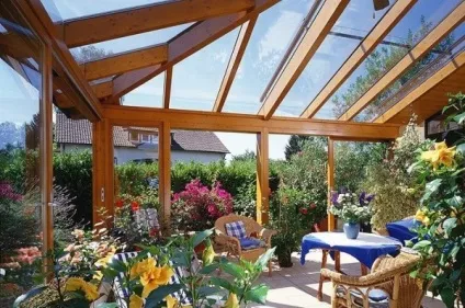Веранда зі скла, прибудована до будинку приклади дизайну та інтер'єру фото