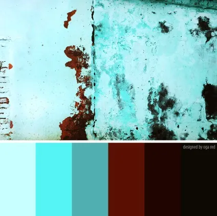 Надихаюча бірюзова палітра cyan - brown, linedot (відтінки кольору морської хвилі) Надихаюча бірюзова палітра cyan - brown, linedot