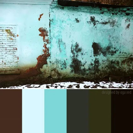 Надихаюча бірюзова палітра cyan - brown, linedot (cyan колір) Надихаюча бірюзова палітра cyan - brown, linedot