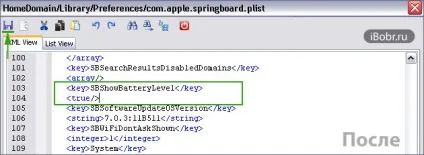 Включаємо заряд у відсотках на ipod touch