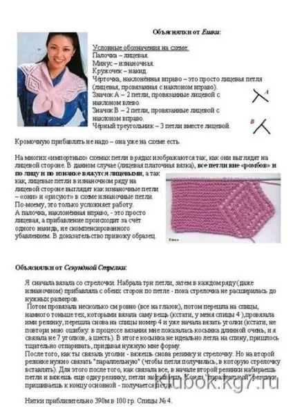В'язані красиві накидки і пелерини з описом і схемами (ряд-петлю зняти) В'язані красиві накидки і пелерини з описом і схемами