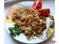 Японський рис з куркою в соєвому соусі - рецепт на (кількістю рослинного масла) Японський рис з куркою в соєвому соусі - рецепт на