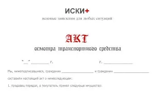 Акт огляду транспортного засобу, зразок і приклад (транспортного) Акт огляду транспортного засобу, зразок і приклад