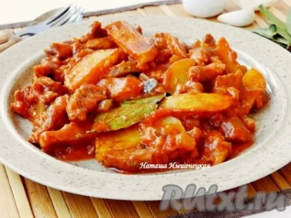 Азу з яловичини з солоними огірками - рецепт з фото