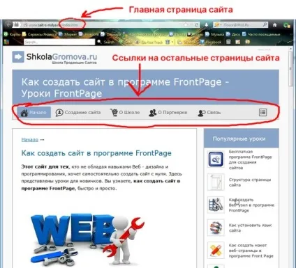 Як створити головну сторінку сайту в програмі frontpage - навчання frontpage (уроки створення сайту) Як створити головну сторінку сайту в програмі frontpage - навчання frontpage
